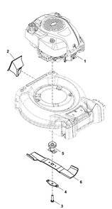 Engine And Blade Group Diagram and Parts List for 2691604-00-SP460SP 2019 Briggs and Stratton Lawn Mower